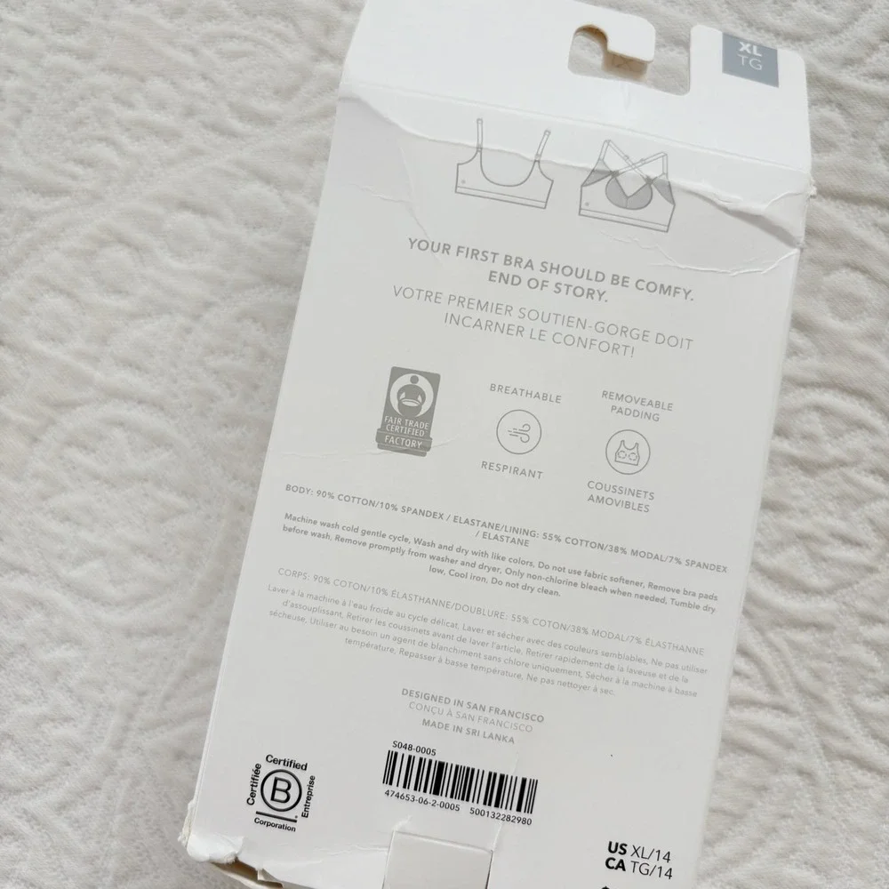 Athleta Girl Right Moves Adjustable Bra 2 Pack, Grey Blue Sz XL